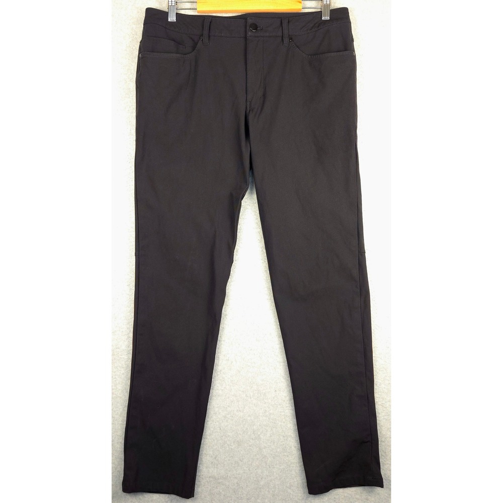 Lululemon ABC Slim Mens Chinos Pants Black Stretch Warpstreme 34 (Fits 35x32)